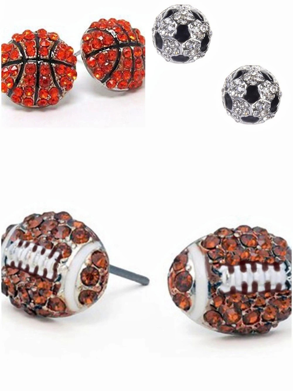 Basketball, Football & Soccer Ball Stud Earrings